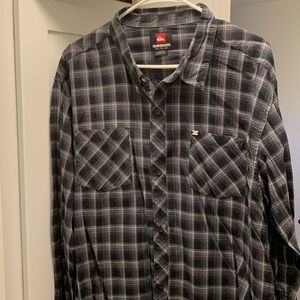Quicksilver, button down, plaid, men’s XXL